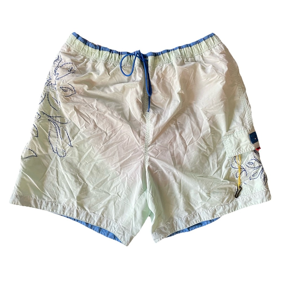Vintage 90s-2000s Mens XL TOMMY HILFIGER Premium Swim Trunks Floral Shorts